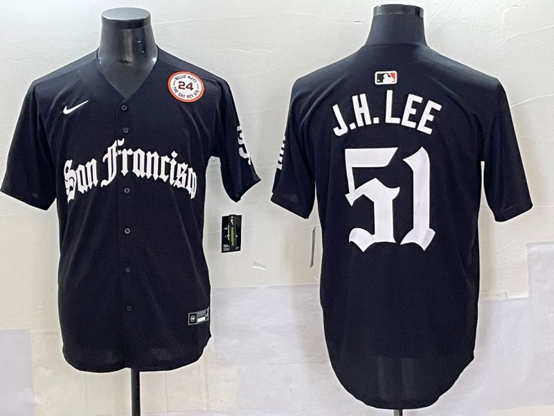 Men 2025 San Francisco Giants #51 J.H.Lee Black Five generations Joint Name Nike MLB Jersey style 48->san francisco giants->MLB Jersey